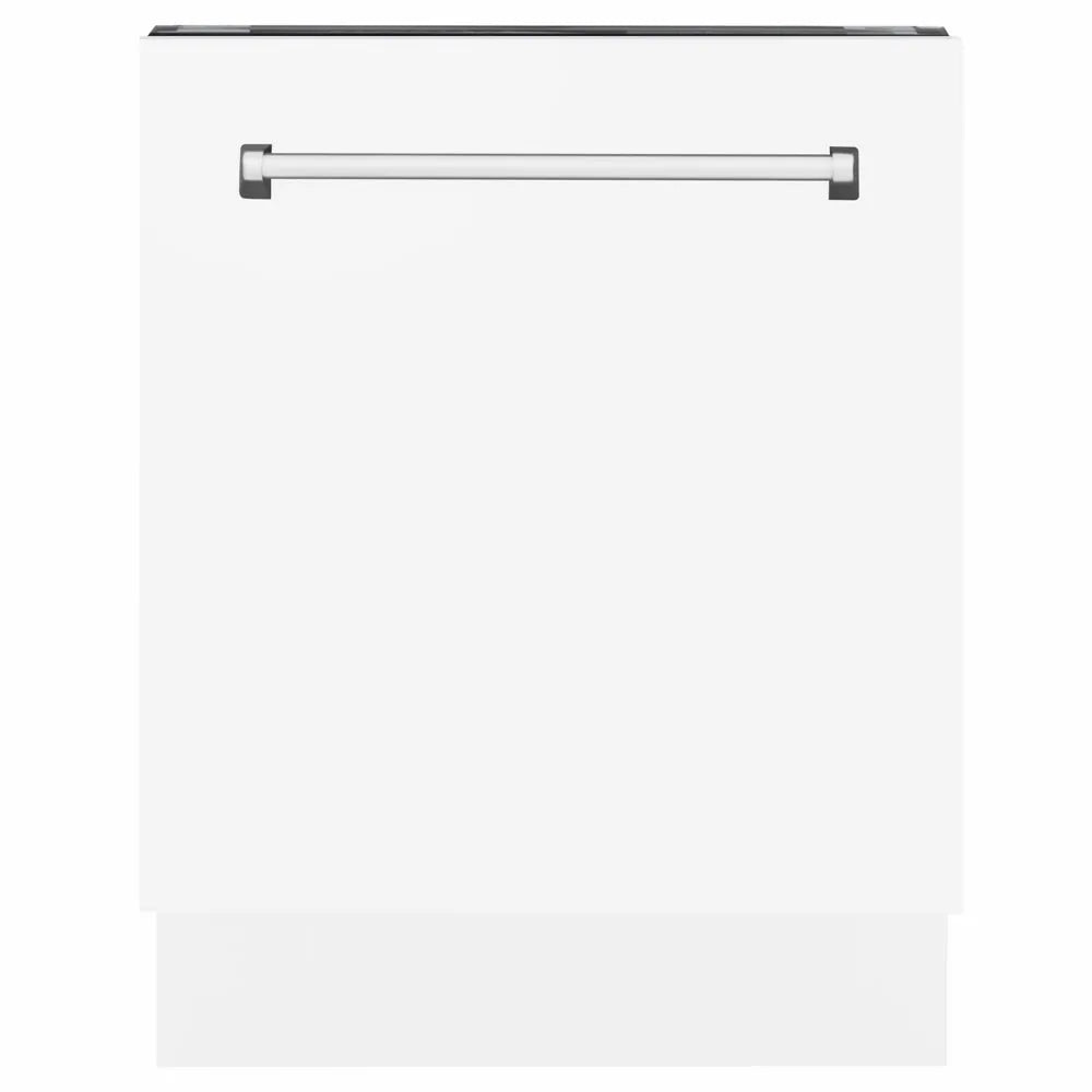 ZLINE 24 in. Tallac Series 3rd Rack Dishwasher with Auto Door Open Drying, 51dBa, White Matte Panel (DWV-WM-24) main image.
