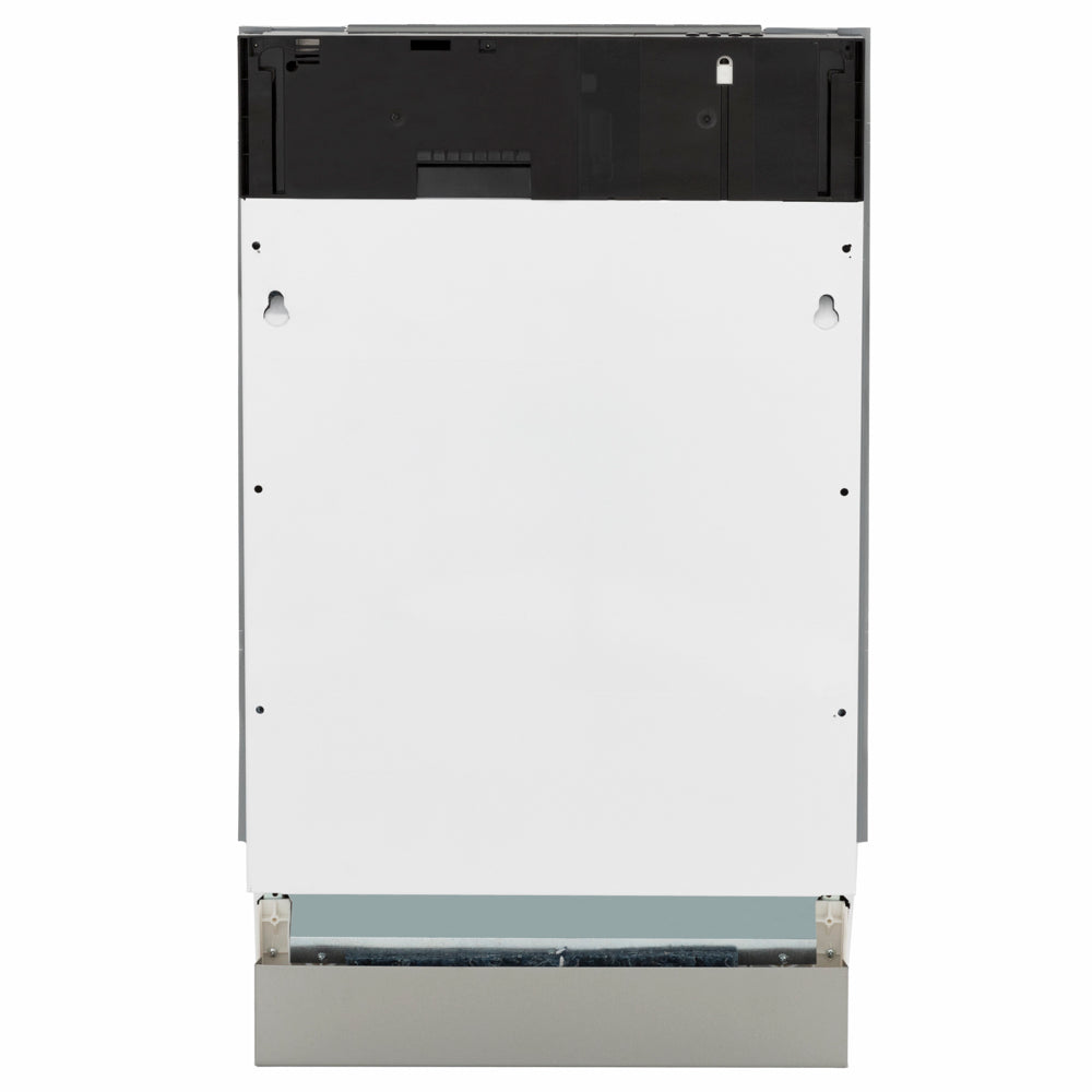 ZLINE Autograph Edition 18 in. Tallac Series 3rd Rack Dishwasher with Auto Door Open Drying, 51dBa, Panel Ready with Polished Gold Handle (DWVZ-18-G) front, without panel.
