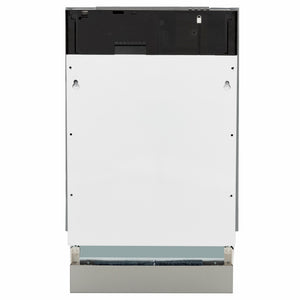 ZLINE Autograph Edition 18 in. Tallac Series 3rd Rack Dishwasher with Auto Door Open Drying, 51dBa, Panel Ready with Matte Black Handle (DWVZ-18-MB) front, without panel.
