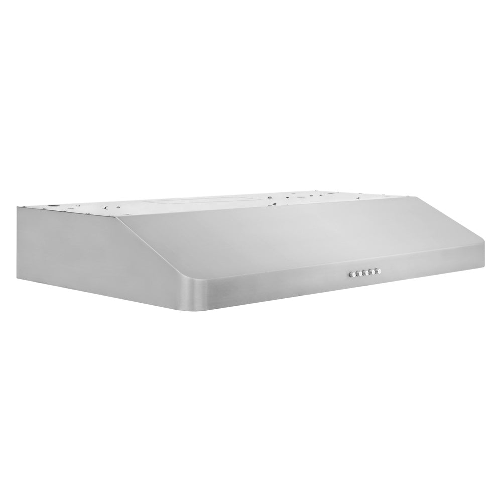 ZLINE 30 in. 300 CFM Ducted Under-Cabinet Range Hood in Stainless Steel, Hardwired Power (617-30) side.