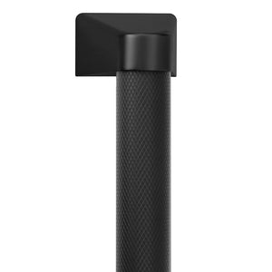 ZLINE Autograph Edition 30 in. Wall Oven Helix Handle (Set of 1) in Matte Black (AWHZ-30-K-MB) close-up, on white background, showing knurled detailing.