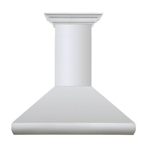 ZLINE 30 in. Professional Convertible Vent Wall Mount Range Hood in Stainless Steel with Crown Molding (587CRN-30) front.