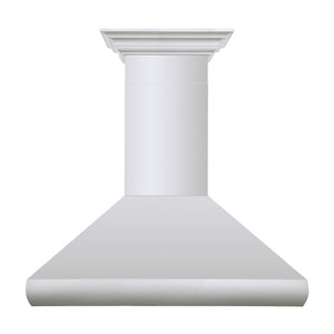 ZLINE 36 in. Professional Convertible Vent Wall Mount Range Hood in Stainless Steel with Crown Molding (587CRN-36) front.