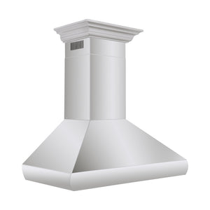 ZLINE 36 in. Professional Convertible Vent Wall Mount Range Hood in Stainless Steel with Crown Molding (587CRN-36) side.