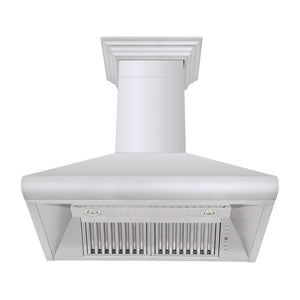 ZLINE 36 in. Professional Convertible Vent Wall Mount Range Hood in Stainless Steel with Crown Molding (587CRN-36) under.