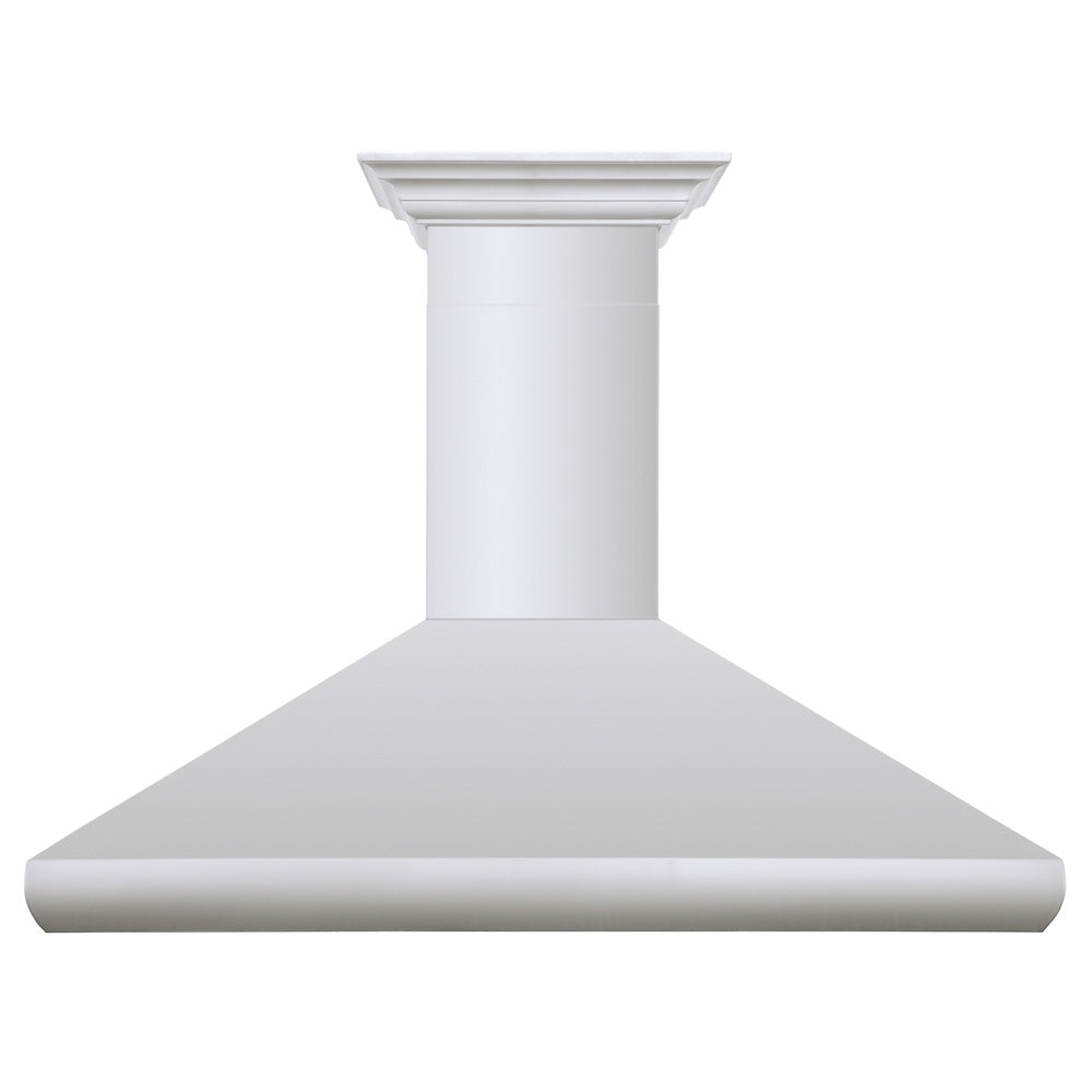ZLINE 48 in. Professional Convertible Vent Wall Mount Range Hood in Stainless Steel with Crown Molding (587CRN-48) front.