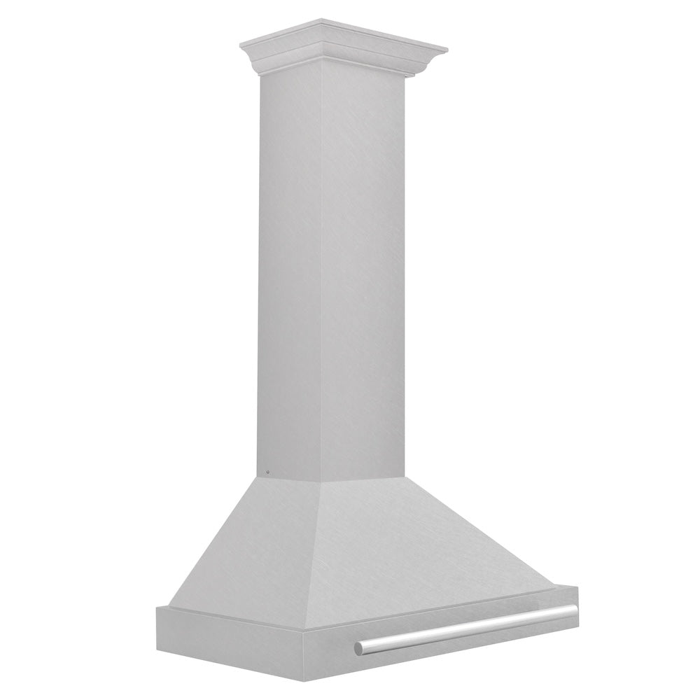 ZLINE 30 in. Convertible Satin Stainless Steel Wall Mount Range Hood with Stainless Steel Handle (KB4SNX-30) side.