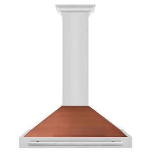 ZLINE 36 in. Convertible Stainless Steel Range Hood with Copper Shell and Stainless Steel Handle (KB4STX-C-36) front.