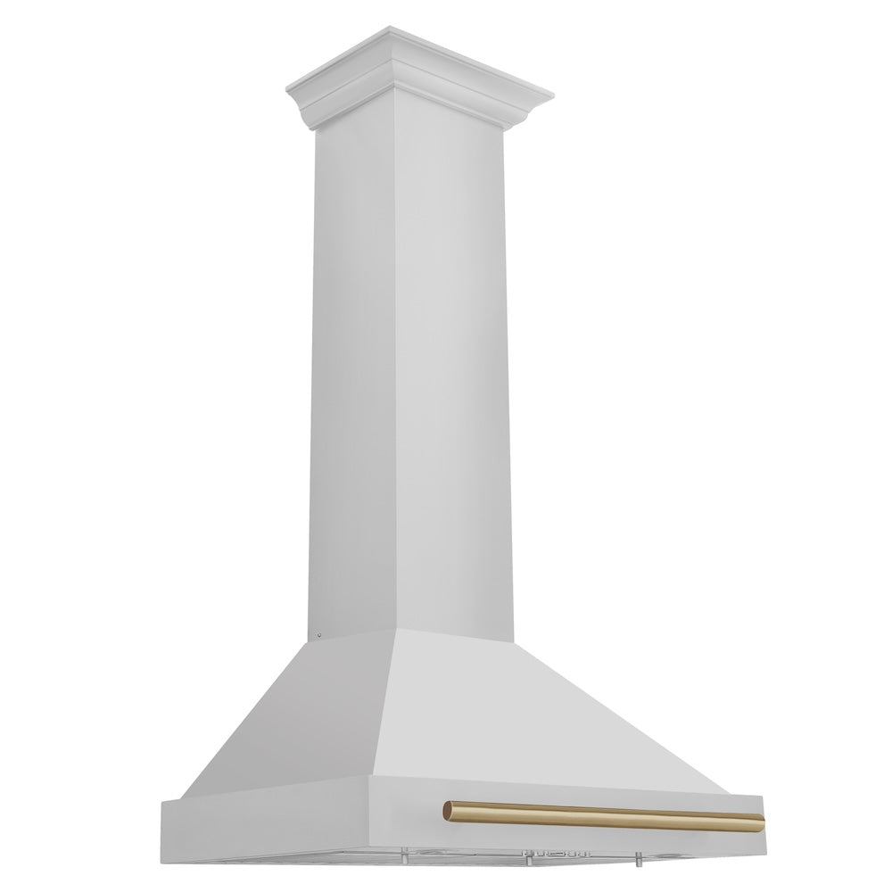 ZLINE Autograph Edition 30 in. Convertible Stainless Steel Range Hood with Stainless Steel Shell and Champagne Bronze Accents (KB4STZ-30-CB)