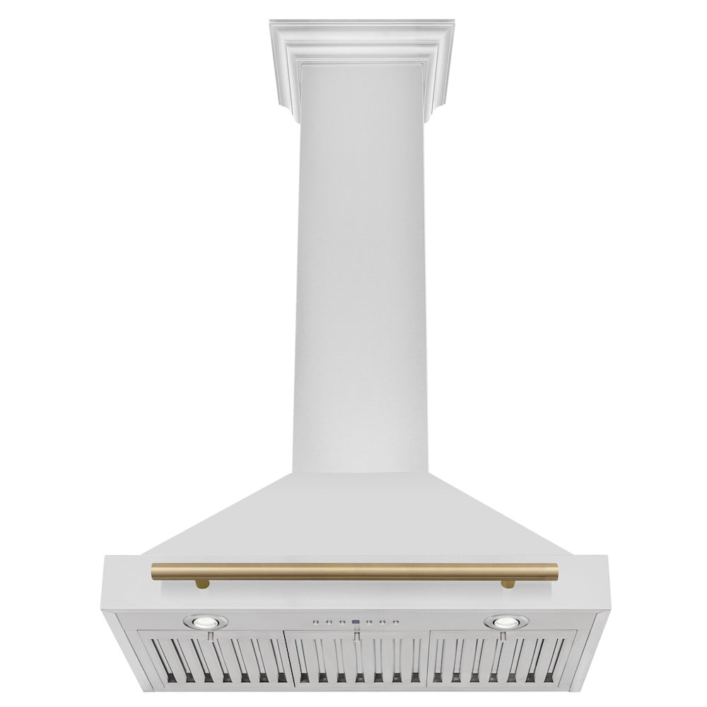 ZLINE Autograph Edition 30 in. Convertible Stainless Steel Range Hood with Stainless Steel Shell and Champagne Bronze Accents (KB4STZ-30-CB) under.