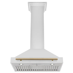 ZLINE Autograph Edition 30 in. Convertible Stainless Steel Range Hood with Stainless Steel Shell and Champagne Bronze Accents (KB4STZ-30-CB) under.