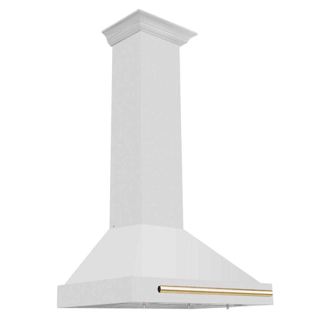 ZLINE Autograph Edition Convertible Stainless Steel Range Hood with Stainless Steel Shell and Polished Gold Accents (KB4STZ-G) 