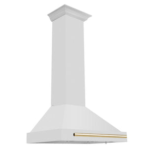 ZLINE Autograph Edition Convertible Stainless Steel Range Hood with Stainless Steel Shell and Polished Gold Accents (KB4STZ-G) 