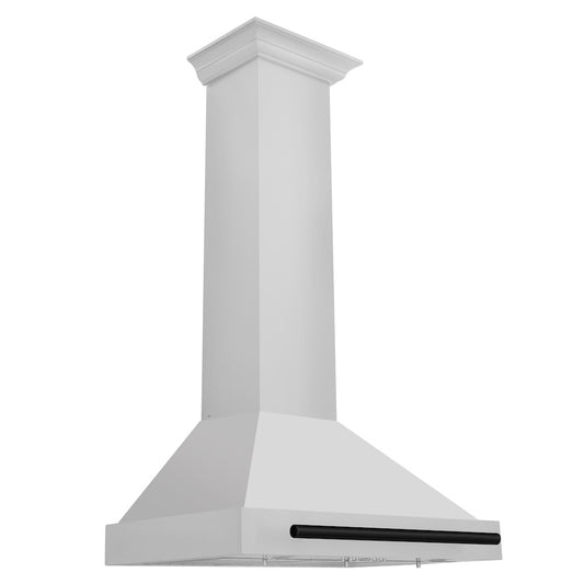 ZLINE Autograph Edition 30 in. Convertible Stainless Steel Range Hood with Stainless Steel Shell and Matte Black Accents (KB4STZ-30-MB)