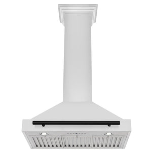 ZLINE Autograph Edition 30 in. Convertible Stainless Steel Range Hood with Stainless Steel Shell and Matte Black Accents (KB4STZ-30-MB) under.