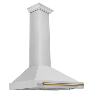 ZLINE Autograph Edition 36 in. Convertible Stainless Steel Range Hood with Stainless Steel Shell and Champagne Bronze Accents (KB4STZ-36-CB)
