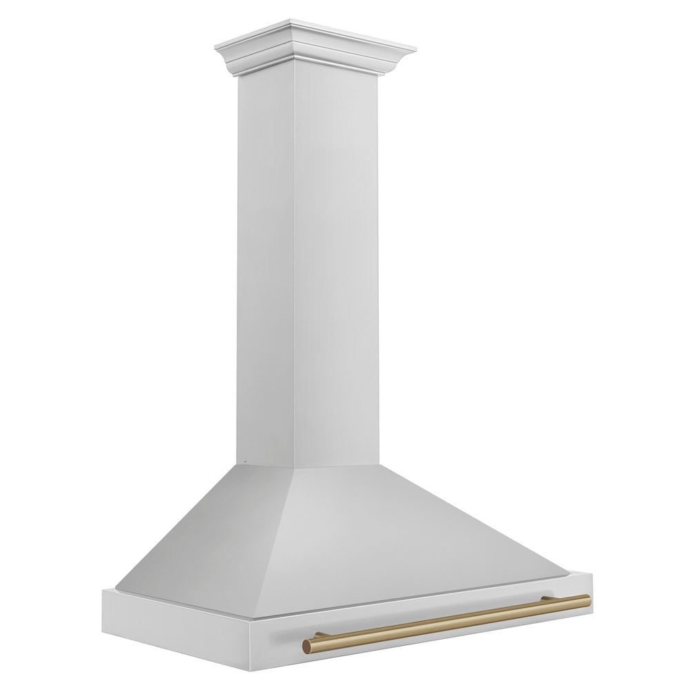 ZLINE Autograph Edition 36 in. Convertible Stainless Steel Range Hood with Stainless Steel Shell and Champagne Bronze Accents (KB4STZ-36-CB) side.