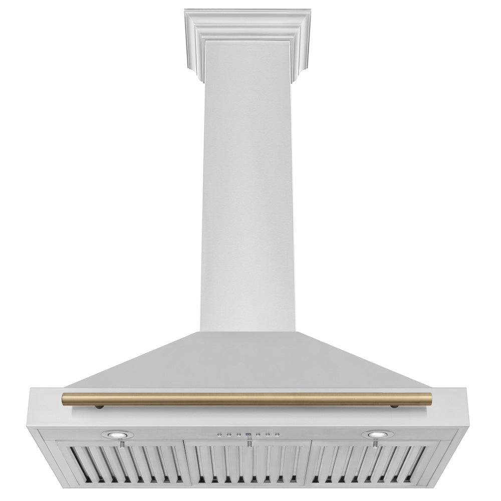 ZLINE Autograph Edition 36 in. Convertible Stainless Steel Range Hood with Stainless Steel Shell and Champagne Bronze Accents (KB4STZ-36-CB) under.