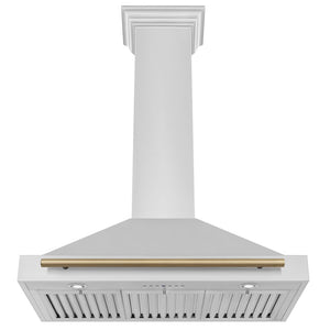 ZLINE Autograph Edition 36 in. Convertible Stainless Steel Range Hood with Stainless Steel Shell and Champagne Bronze Accents (KB4STZ-36-CB) under.