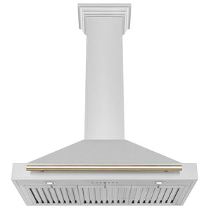 ZLINE Autograph Edition 36 in. Convertible Stainless Steel Range Hood with Stainless Steel Shell and Polished Gold Accents (KB4STZ-36-G) under.