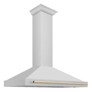 ZLINE Autograph Edition Convertible Stainless Steel Range Hood with Stainless Steel Shell and Polished Gold Accents (KB4STZ-G) 