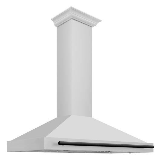 ZLINE Autograph Edition 48 in. Convertible Stainless Steel Range Hood with Stainless Steel Shell and Matte Black Accents (KB4STZ-48-MB)