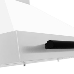 ZLINE Autograph Edition 30 in. Convertible Stainless Steel Range Hood with White Matte Shell and Matte Black Accents (KB4STZ-WM30-MB)