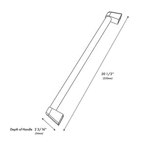 ZLINE Autograph Edition Touchstone Refrigerator Drawer Helix Handles (Set of 2) in Polished Gold (RDHOZ-24-K-G) dimensional diagram.