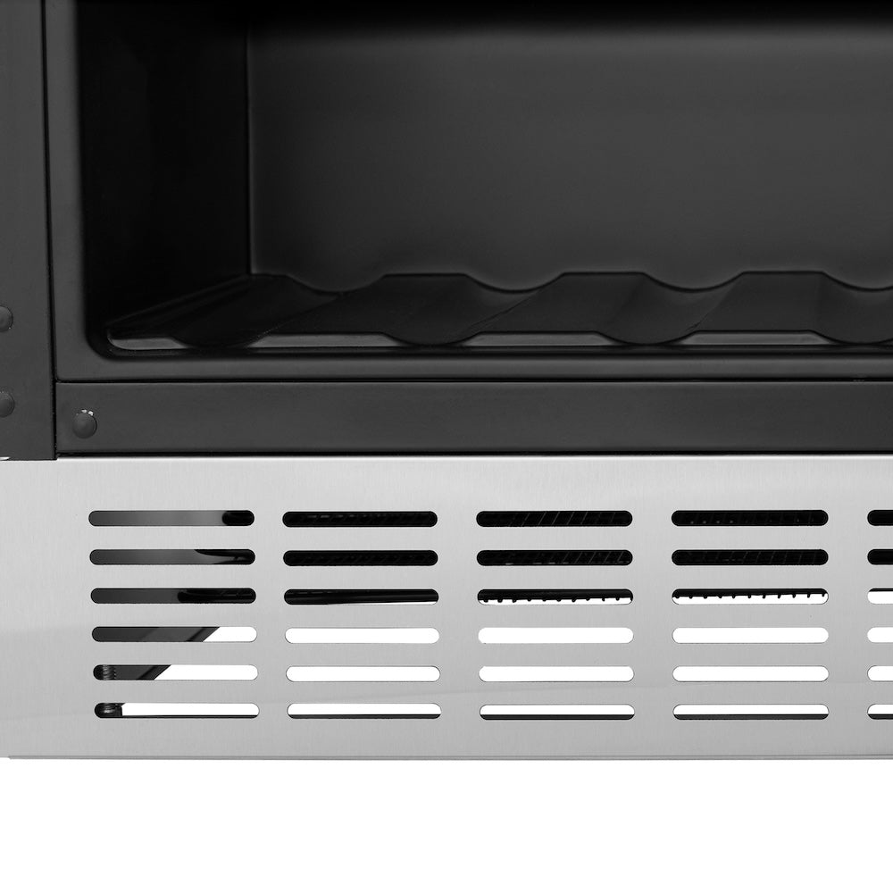 ZLINE Autograph Edition 24 in. Monument 154 Can Beverage Fridge in Stainless Steel with Champagne Bronze Accents (RBVZ-US-24-CB) metallic base on a white background