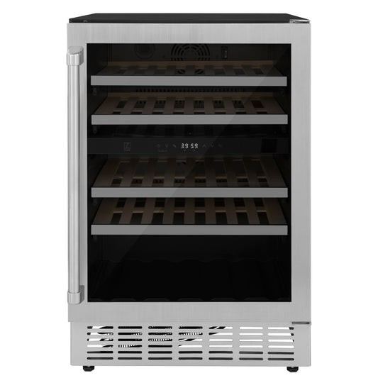 ZLINE 24 in. Monument Dual Zone 44-Bottle Wine Cooler in Stainless Steel (RWV-UD-24)