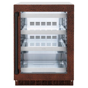 ZLINE 24 in. Touchstone 151 Can Beverage Fridge With Hand Hammered Copper Glass Door (RBSO-HH-24)