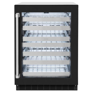 ZLINE 24 in. Touchstone Dual Zone 44 Bottle Wine Cooler With Black Matte Glass Door (RWDO-BLM-24) main image.