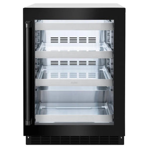 ZLINE 24 in. Touchstone 151 Can Beverage Fridge With Black Stainless Steel Glass Door (RBSO-BS-24) main image.