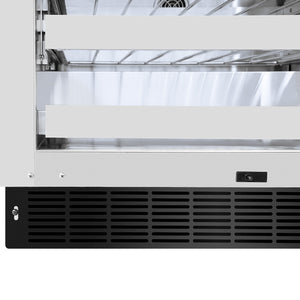 ZLINE 24 in. Touchstone Dual Zone 44 Bottle Wine Cooler With Black Stainless Steel Glass Door (RWDO-BS-24) kickplate.