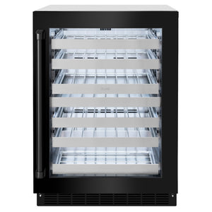 ZLINE 24 in. Touchstone Dual Zone 44 Bottle Wine Cooler With Black Stainless Steel Glass Door (RWDO-BS-24)