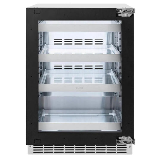 ZLINE 24 in. Touchstone 151 Can Beverage Fridge With Panel Ready Glass Door (RBSPO-24) main image.