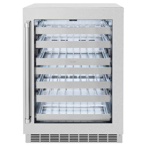 ZLINE 24 in. Touchstone Dual Zone 44 Bottle Wine Cooler with Satin Stainless Steel Glass Door (RWDO-SN-24) main image.