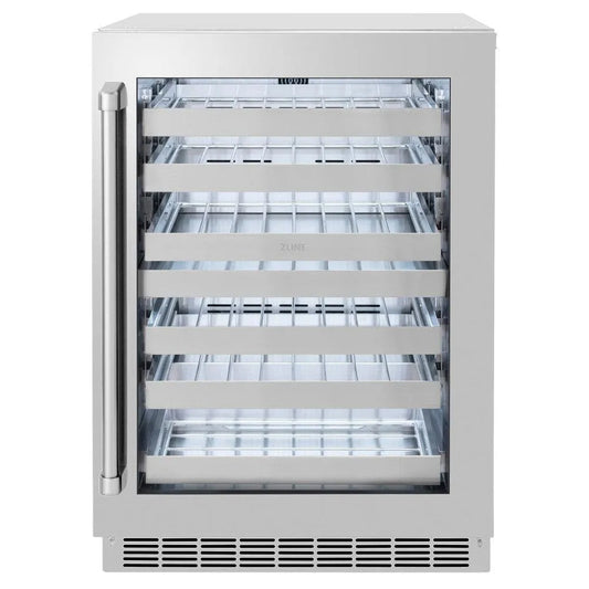 ZLINE 24 in. Touchstone Dual Zone 44 Bottle Wine Cooler With Stainless Steel Glass Door (RWDO-GS-24) main image.