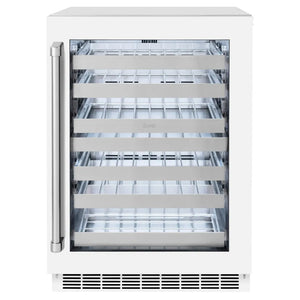 ZLINE 24 in. Touchstone Dual Zone 44 Bottle Wine Cooler With White Matte Glass Door (RWDO-WM-24) main image.
