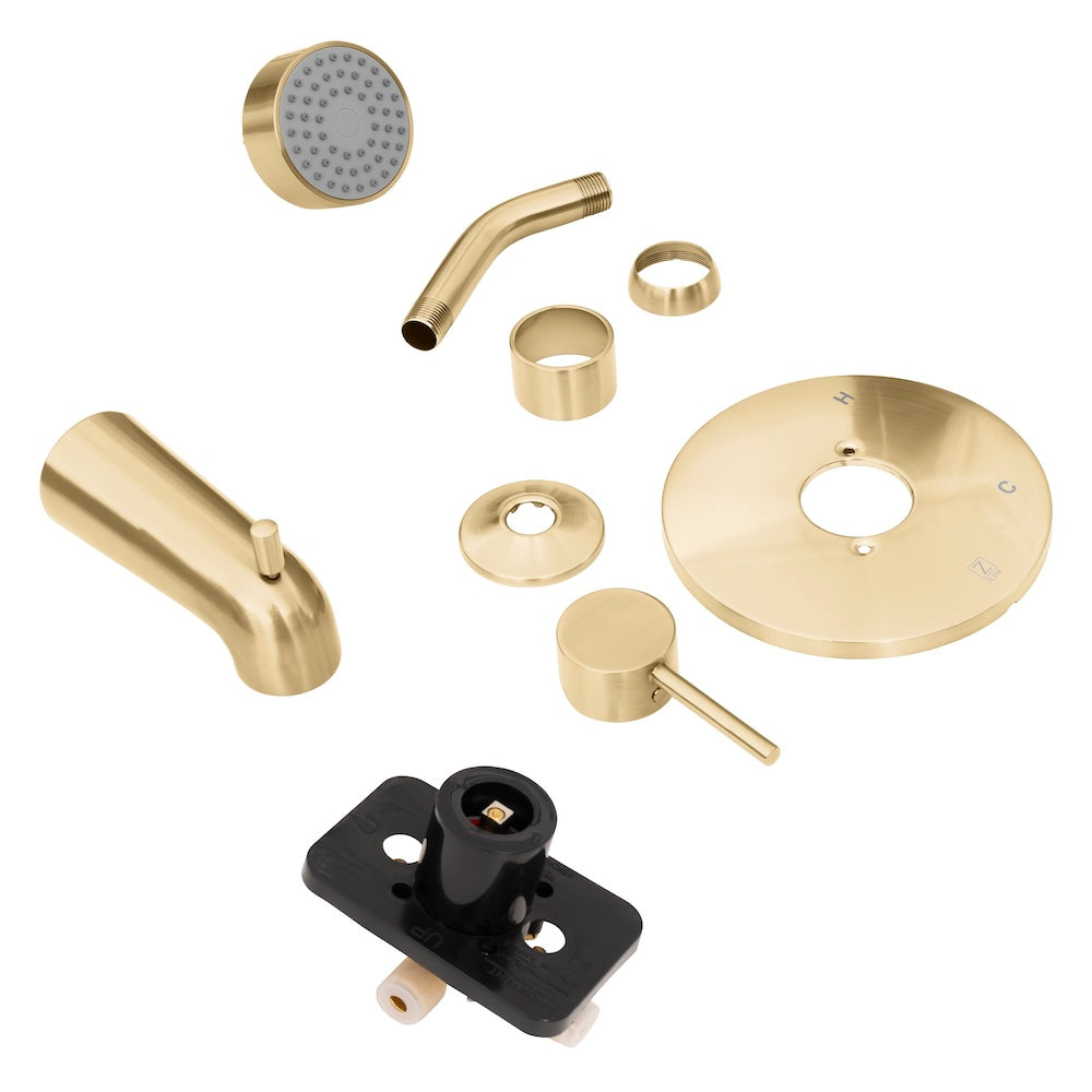 ZLINE Palisades Elegant Shower System in Champagne Bronze (RBCN1-SHS-CB) components.