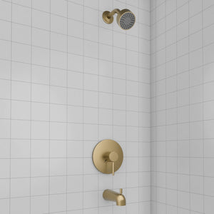 ZLINE Palisades Elegant Shower System in Champagne Bronze (RBCN1-SHS-CB) in a luxury bathroom.