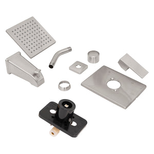 ZLINE Palisades Modern Shower System in Brushed Nickel (RBCN2-SHS-BN) components.