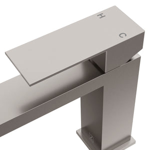 ZLINE Palisades Modern Single Handle Bath Faucet in Brushed Nickel (RBCN2-BF-BN) handle detail.
