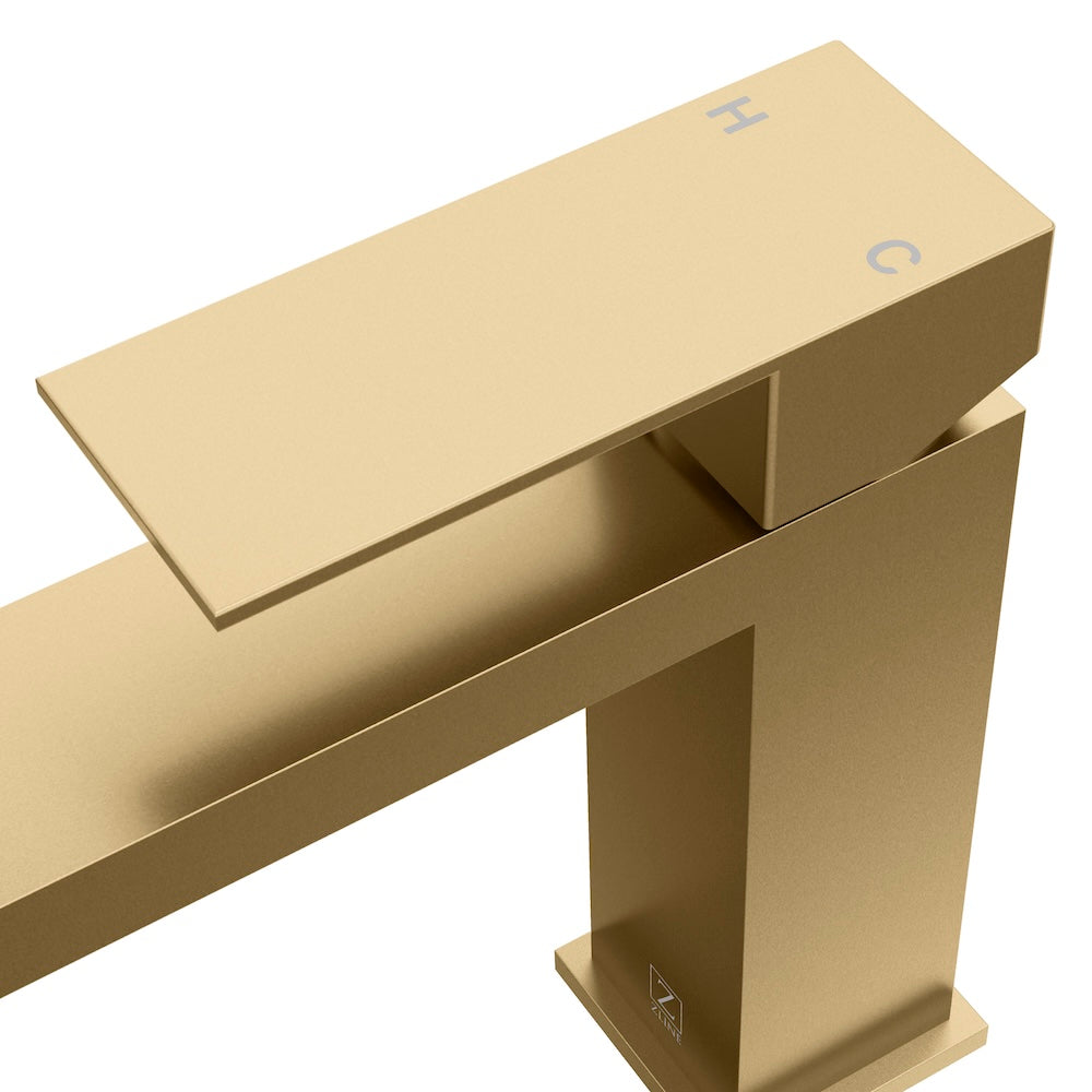 ZLINE Palisades Modern Single Handle Bath Faucet in Champagne Bronze (RBCN2-BF-CB) handle detail.