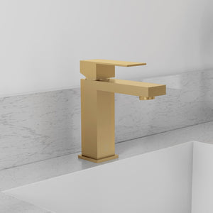 ZLINE Palisades Modern Single Handle Bath Faucet in Champagne Bronze (RBCN2-BF-CB) close-up, in a luxury bathroom.