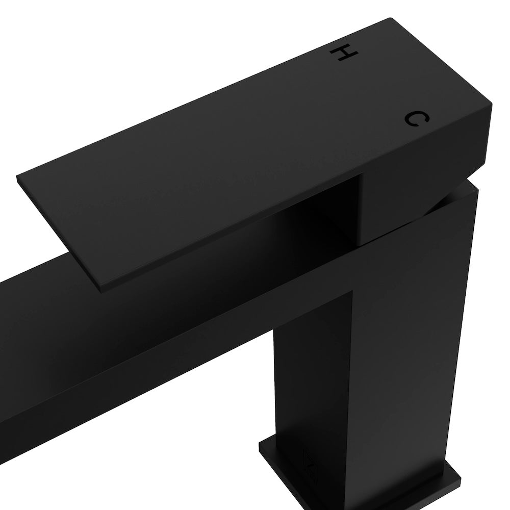 ZLINE Palisades Modern Single Handle Bath Faucet in Matte Black (RBCN2-BF-MB) handle detail.
