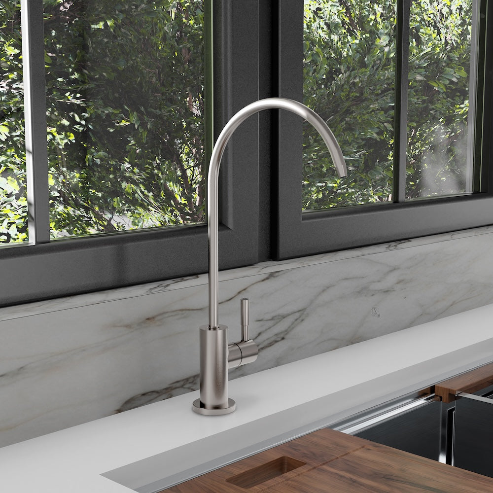 ZLINE Palisades Single Handle Drink Faucet in Brushed Nickel (RBCN1-FBV-BN) in a luxury kitchen.