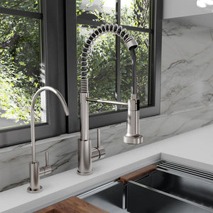 ZLINE Palisades Single Handle Drink Faucet in Brushed Nickel (RBCN1-FBV-BN) in a luxury kitchen.