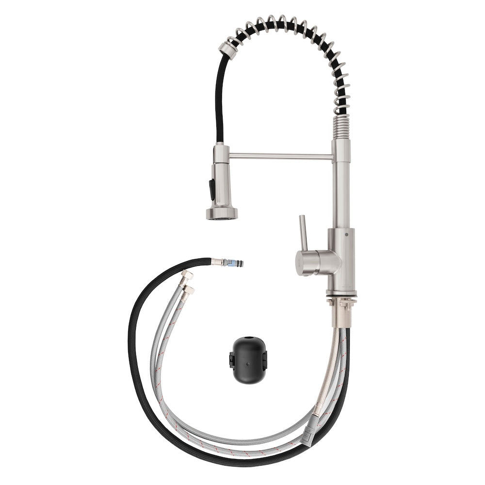 ZLINE Palisades Pull Down Spring Spray Wand Kitchen Faucet in Brushed Nickel (RBCN2-KF-BN) components.