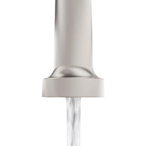 ZLINE Palisades Pull Down Spring Spray Wand Kitchen Faucet in Brushed Nickel (RBCN2-KF-BN) spout on, stream mode.